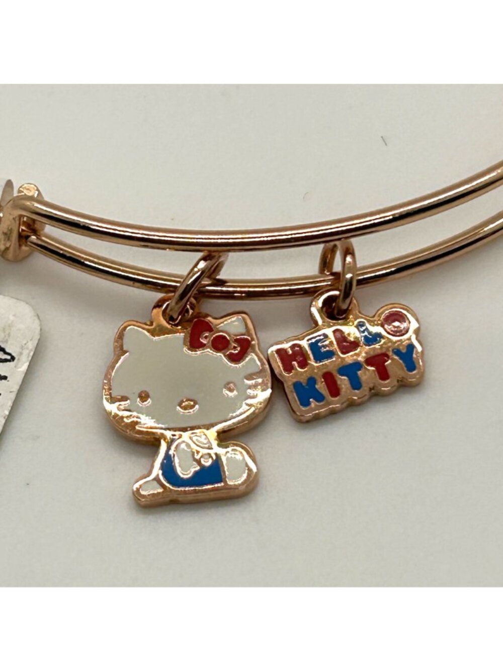 Alex And Ani Hello Kitty Duo Charm Bangle Bracelet Rose Gold Tone Expandable - Picture 3 of 11